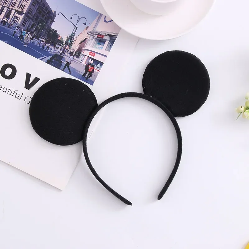 12PCS/SET Mouse Ears Headband Solid Black Bigger Ears Birthday Accessories Hairband Party Party Favors Round Ear Animal Headband view 4