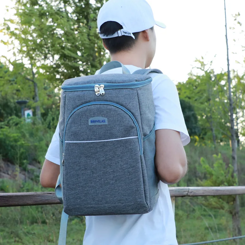 

Мешок для льда большой емкости из утолщенной ткани Оксфорд - термоизоляционный мешок в стиле рюкзака для пикника, кемпинга, еды, свежести