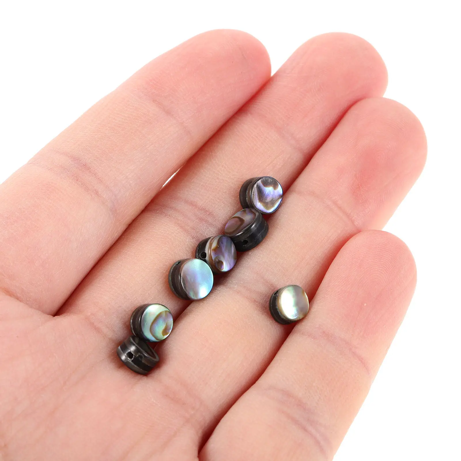

20Pcs DIY Jewelry Making Beads Supplies 6Mm Abalone Shell Beads Smooth Disc Spacer for Craft Necklaces Bracelets Beach Pendant