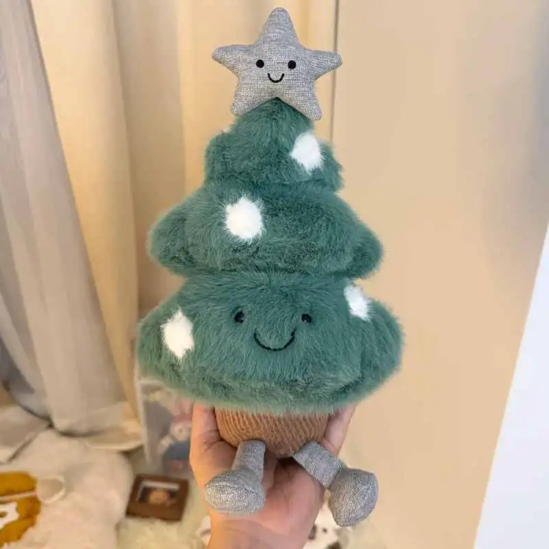 

Jc Plush Series Pentagram Christmas Tree Model Ornament Display Window Toy Periphery Cute Expression Doll Festival Surprise Gift