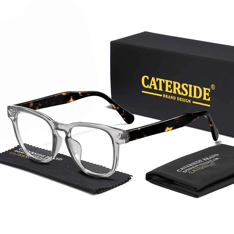 CATERSIDE خمر الرجال النظارات البصرية الإطار عالية الجودة خلات قوالب مكافحة نظارات الضوء الأزرق النساء النظارات الزخرفية اليومية