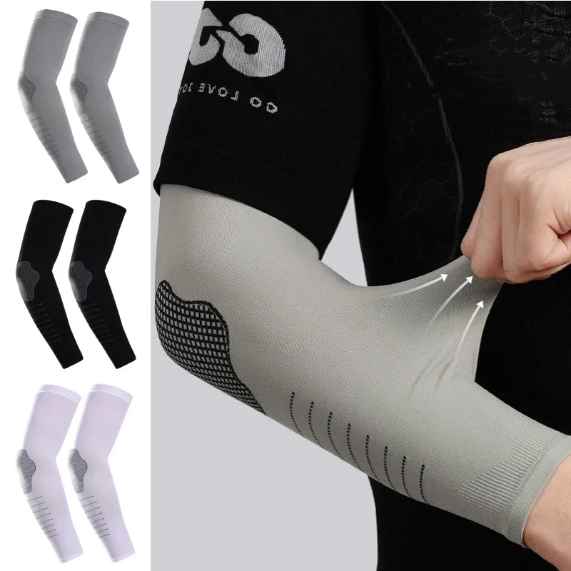 

1Pairs Sports Arm Compression Sleeve Basketball Cycling Arm Cover Uv Protection Breathable Outdoor Running Fitness Arm Sleeves