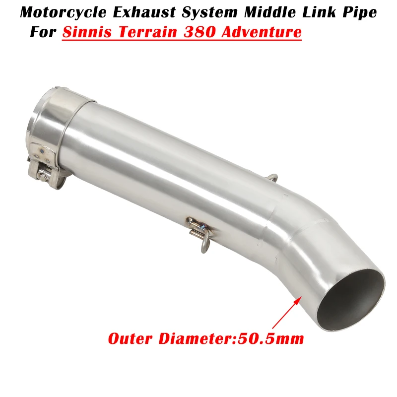 

Motorcycle Exhaust Escape System Modified Muffler 51mm Middle Link Pipe Slip On For Sinnis Terrain 380 Adventure 2020 2021 2022