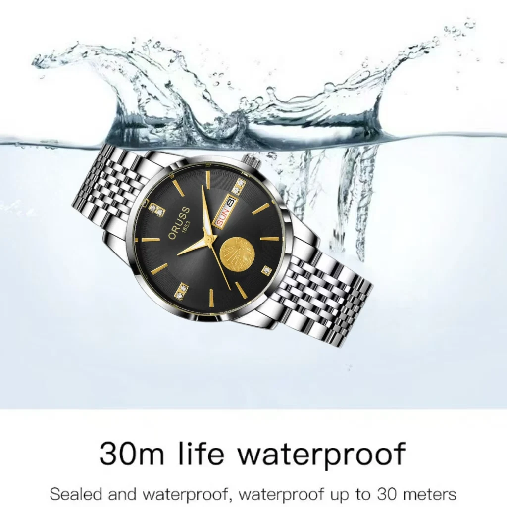 ORUSS Original luxe Quartz montre lumineuse montre pour hommes pour hommes mode montres en acier inoxydable étanche NewF reexpédition