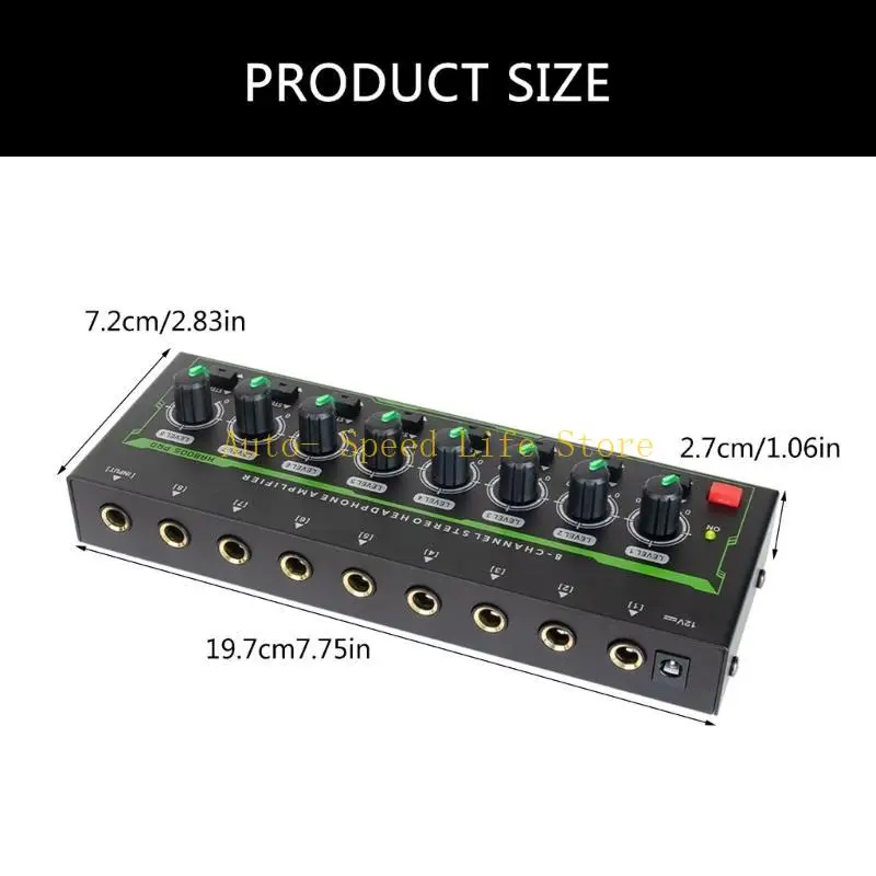 02DA LED مضخم ضوت سماعات الأذن 8 قناة معدنية ستيريو مكبر صوت سماعة مكبر صوت الاتحاد الأوروبي/الولايات المتحدة محول الطاقة #6