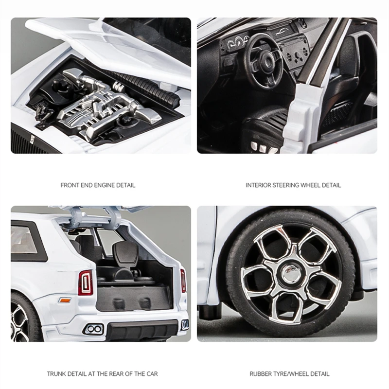 1:32 Rolls Royce SUV Cullinan Alloy Car Model Diecasts Metal Toy Car Model Simulation Sound and Light Collection Childrens Gifts