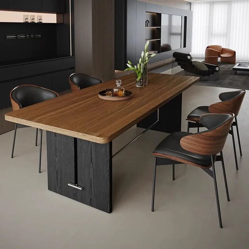 

Japanese Design Square Dining Tables Party Event Natural Wood Brown Dining Tables Modern Luxury Mesas De Comedor Furniture Home
