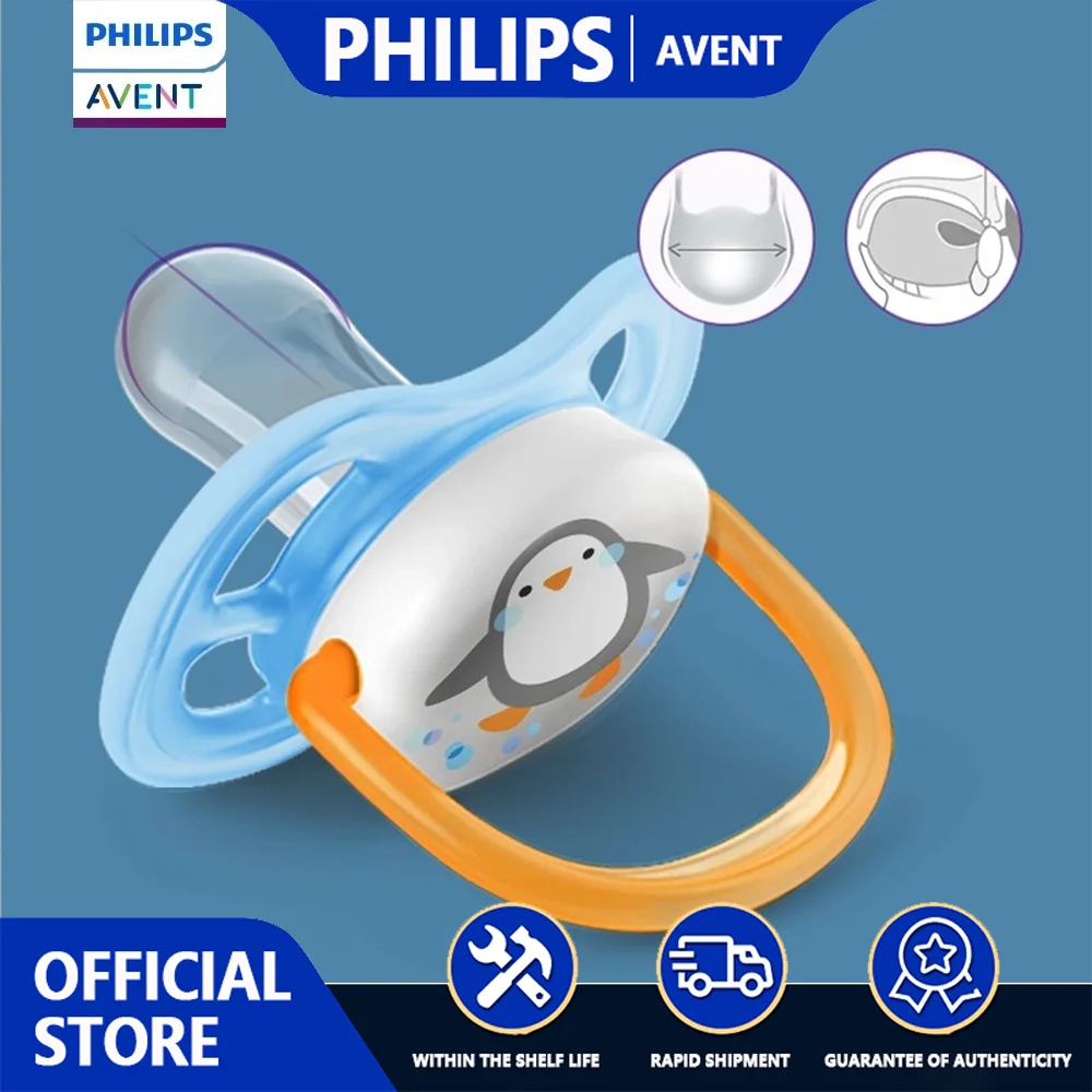 

2PCS PHILIPS AVENT Baby Soothing Pacifier 0-18 Months Anti-Colic Ventilated Silica Gel Nipple, BPA-Free & Odorless for Newborns