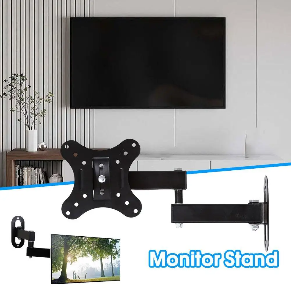 

Display Bracket Monitor Metal Stand Universal Expandable Adjustable Vertical Screen Desk Holder Compatible Clamp Quickly Install