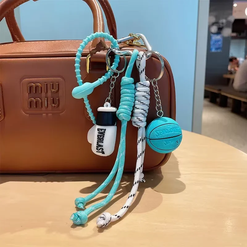 

Sports Style Basketball Tennis Boxing Bag Charm Keychain Hanging Pendant,Purse Schoolbag Decoration,Brithday Party Gift