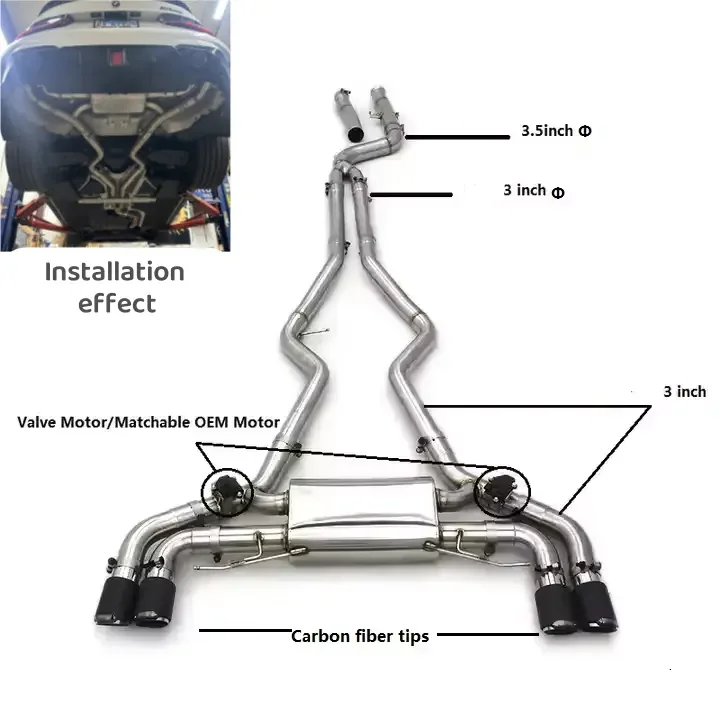 

YD Stainless Steel Exhaust Pipe For BMW M340i/M340 M440 M440i G20 G22 LCI X-Drive 3.0T 2015-2025 Muffler Exhaust Catback System