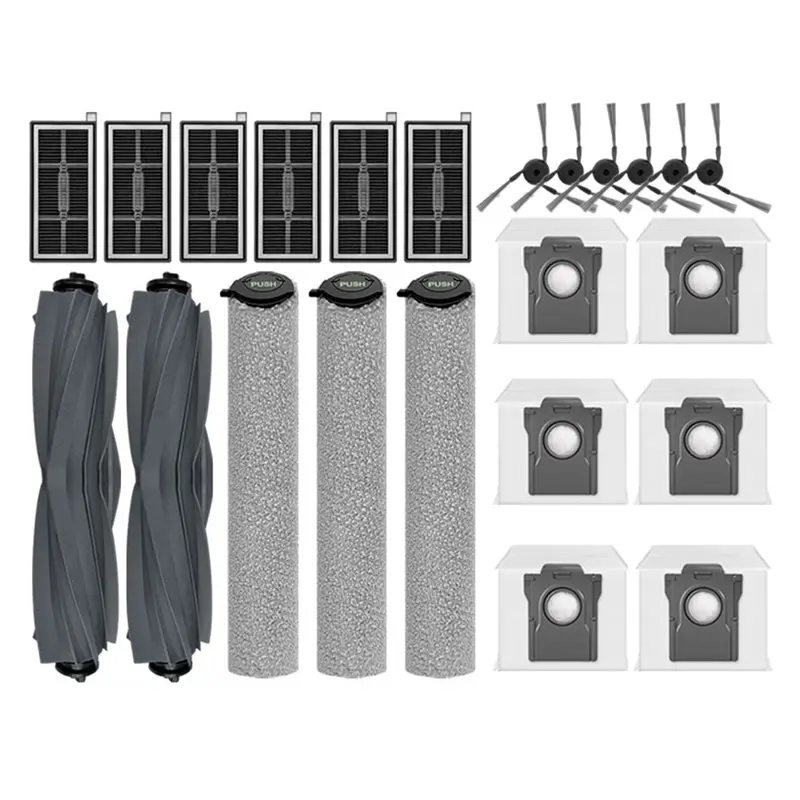

A83G-For MOVA S70 Roller / S70 Ultra Roller / S70 Pro Roller: Основная и боковые щетки, фильтр, салфетка для влажной уборки, мешок для сбора пыли, аксессуары