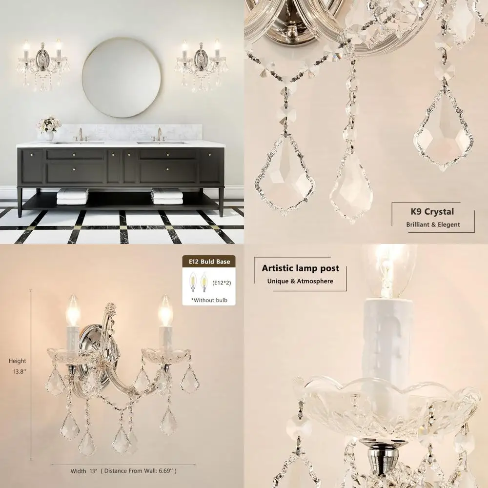 

Элегантные 2-световые бра Maria Theresa — настенное освещение для спален, гостиных и коридоров