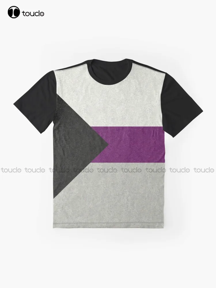 Demisexual Pride Flag Colored Background Graphic T-Shirt Custom Aldult Teen Unisex Digital Printing Tee Shirts Christmas Gift