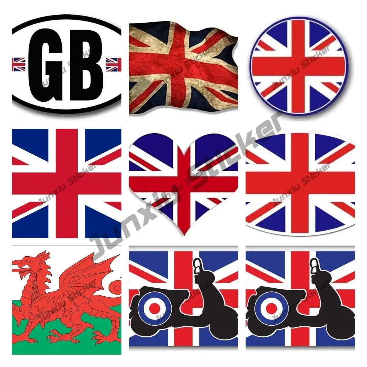 

Creative Great Britain UK United Kingdom National Flag Stickers Love England Sticker Decal Car Accessories KK13cm Waterproof