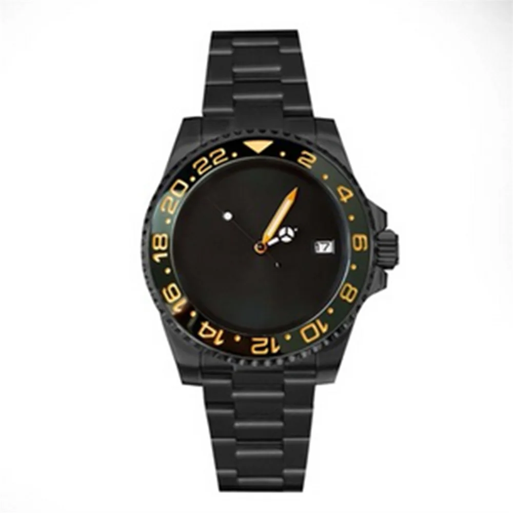 40mm Steel Case +Strap Sapphire Glass NH35 Movement Classic Dual Color Aluminum /GMT Ceramic Bezel Men Mechanical Watch