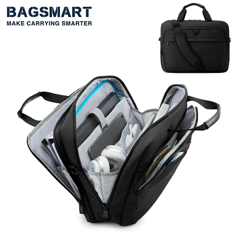 BAGSMART 17.3 Inch Expandable Laptop Bag Men Women Computer Bag Laptop Briefcase Laptop Shoulder Bag for Business Work Travel