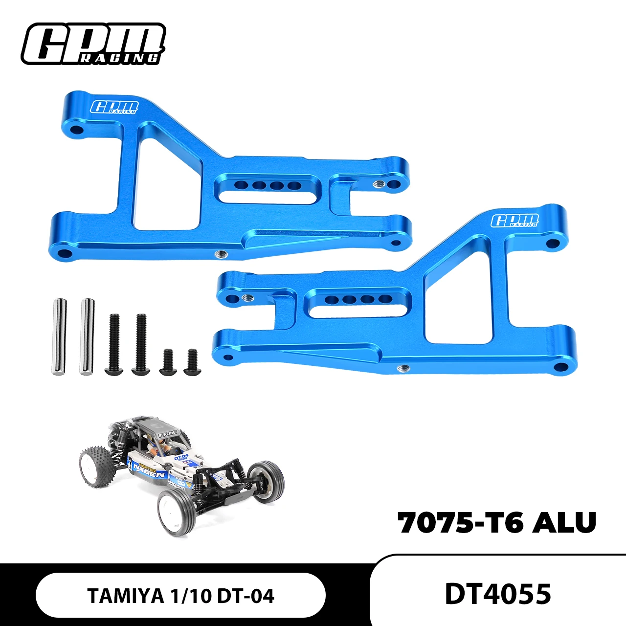 Brazos de suspensión inferior delantera de aleación GPM 7075-T6 para TAMIYA 1/10 DT-04 RC FIGHTER NXGEN-58741