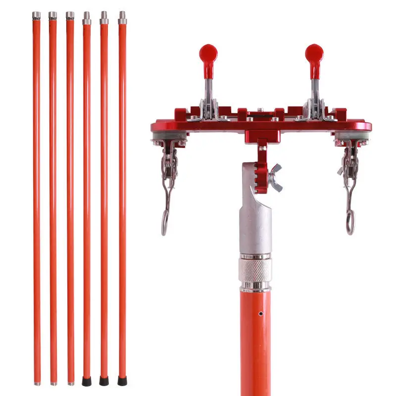 

10KV live working tools double-head parallel groove wire clamp disassembly and assembly double-wire insulated operating rod