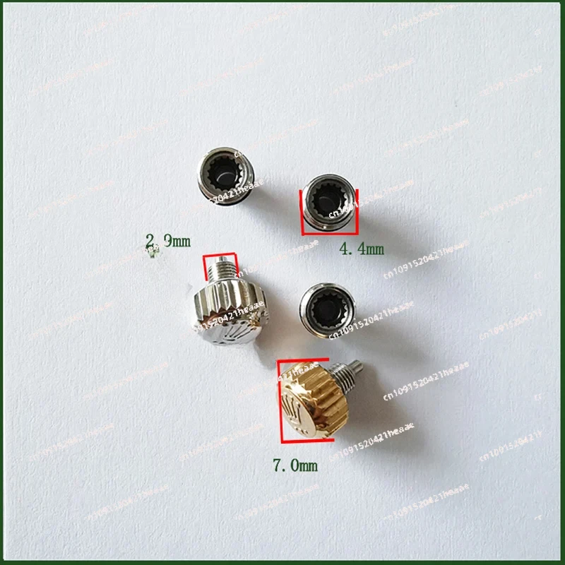 

Suitable forModified Gold/Silver Steel Crown 7mm*4.4mm*2.9mm Fit to Sub/DT Series Case N Factory Top Replacements Crown Parts