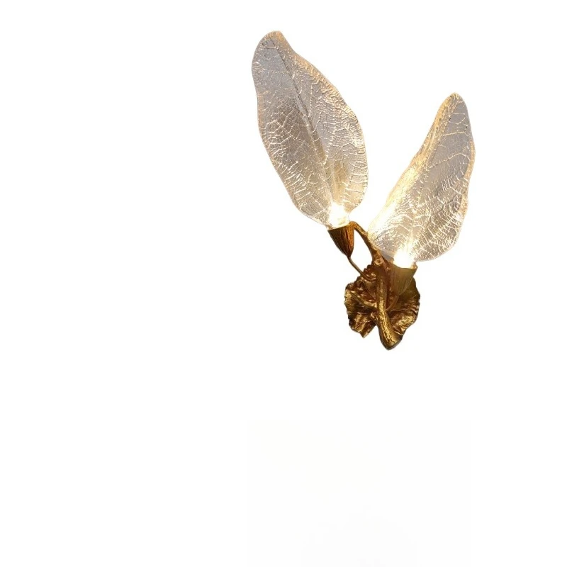 

French wall luxury retro European villa living room study bedside lamps simple light luxury all copper bedroom wall lamp