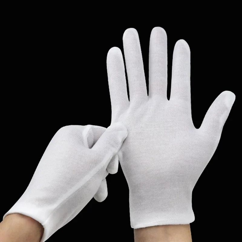 White Gloves Inspection Cotton Work Gloves Jewelry Lightweight Hight Quality Guantes