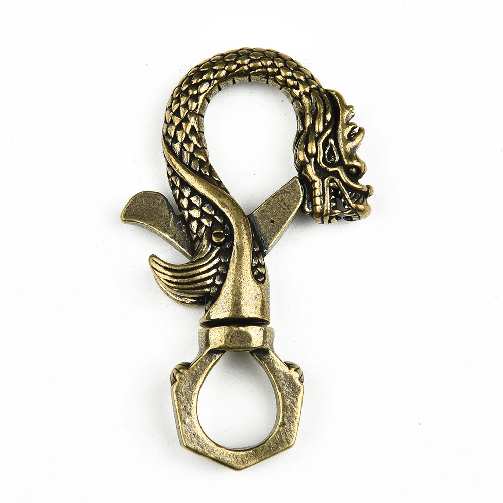 

Copper Dragon Head Keychain Antique Craft KeyChains Phoenix Clasps Keyring Brass Metal Phoenix Key Holder Decoration Accessories