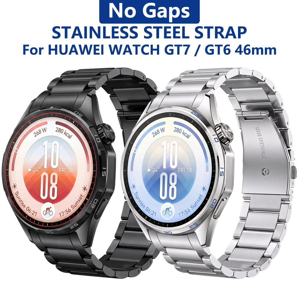 Nahtloses Metallarmband aus Edelstahl für HUAWEI WATCH GT 7 46mm Ersatzband für HUAWEI GT 6 46mm GT7 GT6 Gliederarmband