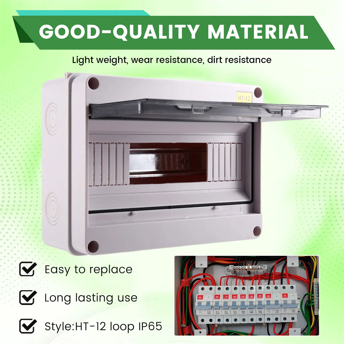 

AA98 HT-12 Way IP65 Mcb Breaker Box Distribution Protection Box ABS Power Electronic Din Rail Enclosure for Circuit Breaker