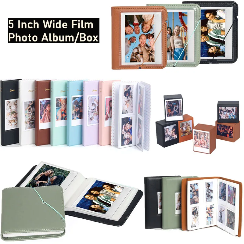 Álbum de fotos de 5 pulgadas/caja de fotos 28/50/64/80/288 bolsillos para Fujifilm Instax Wide 400/210/300/Wide Evo/Album de fotos de película ancha con impresora