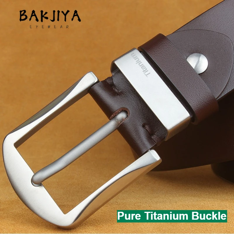 

38mm Pure Titanium Anti-Allergy Rustproof Durable Pin Buckle Men's Leather Belt Casual Versatile Jeans Suit Workwear Pants Belt