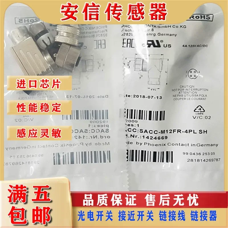 New Phoenix 4-Pin Connector SACC-M12FR-4PL SH for 1424669 Quality Assurance