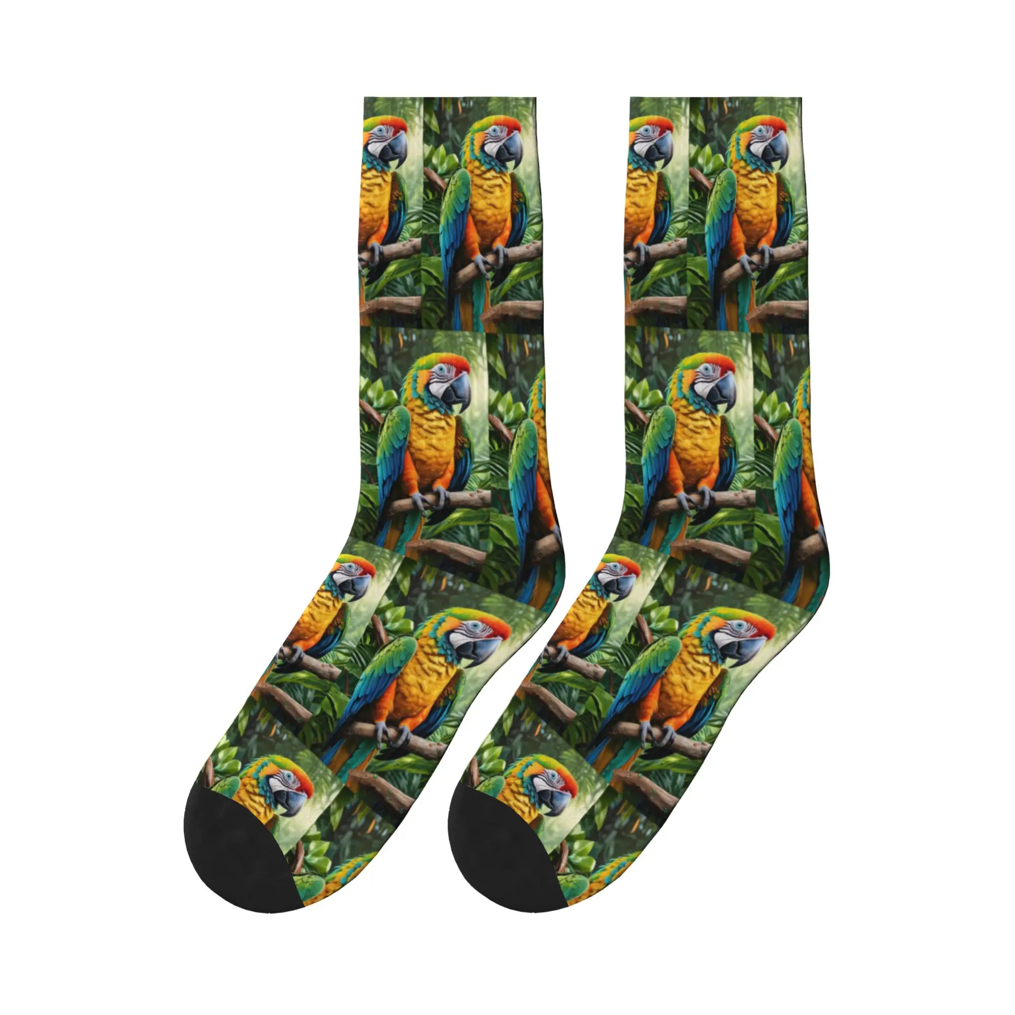 

Симпатичные спортивные носки с изображением попугаев-акарасов, высококачественные носки на все сезоны, длинные носки для мужчин и женщин, подарок на день рождения