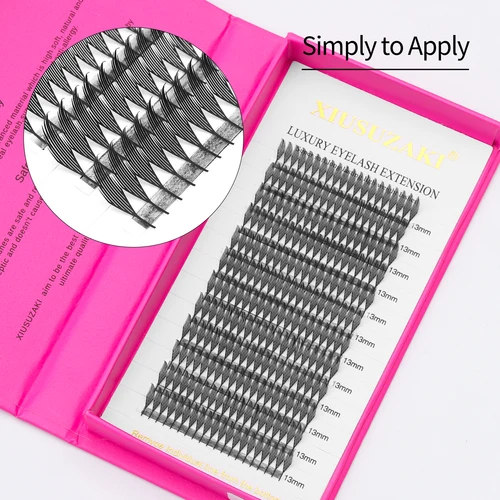 Imagen 2 del producto XIUSUZAKI-pestañas tipo aguja cómica, flores automáticas, ventiladores prefabricados, extensiones de pestañas, volumen Individual, pestañas postizas, Cosplay