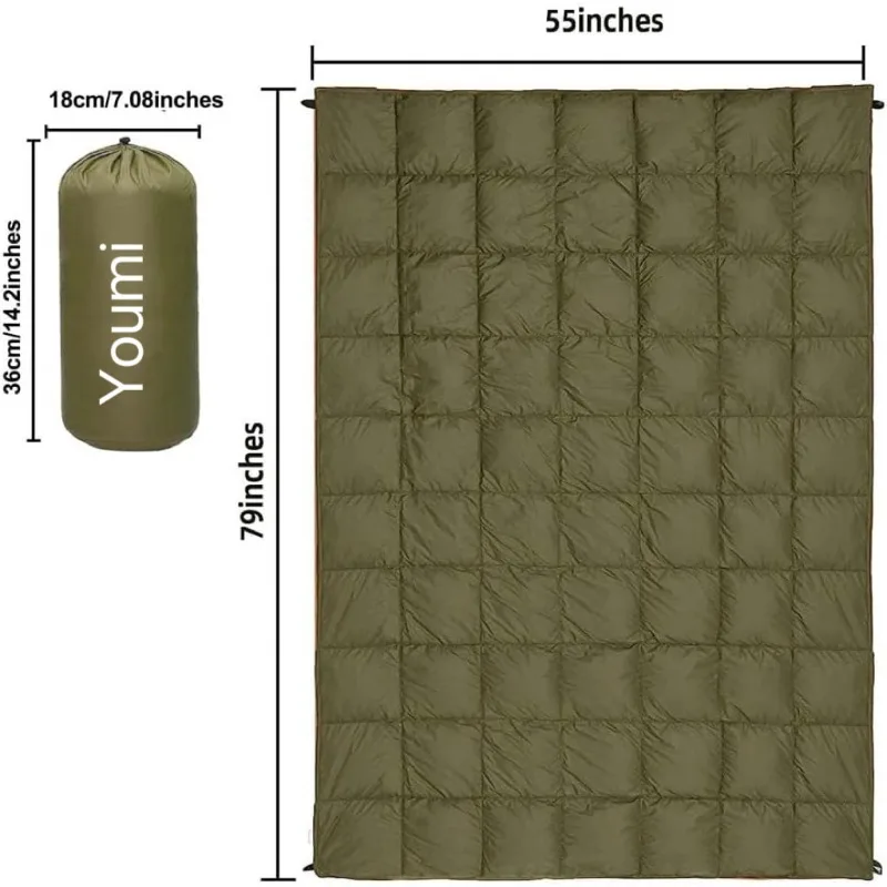بطانية محمولة للاستخدام الخارجي - شال متعدد الوظائف، لحاف للتخييم، بطانية تخييم مثبتة على السيارة قطعتان #4
