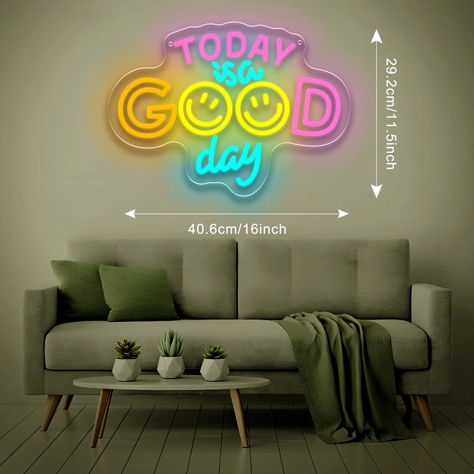 اليوم هو يوم جيد النيون USB عكس الضوء LED ضوء النيون تسجيل لشرب بار رجل كهف غرفة نوم فندق لعبة غرفة ديكور جدران الطرف #3