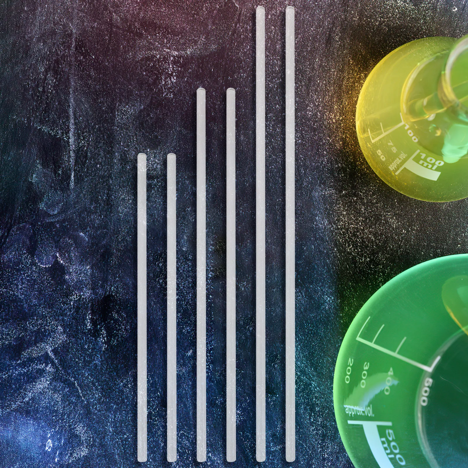 

6Pcs Glass Stir Sticks for Laboratory Use Strong Acid Alkali Solvent Resistant Lightweight Compact Polished Ends Lab Stirring