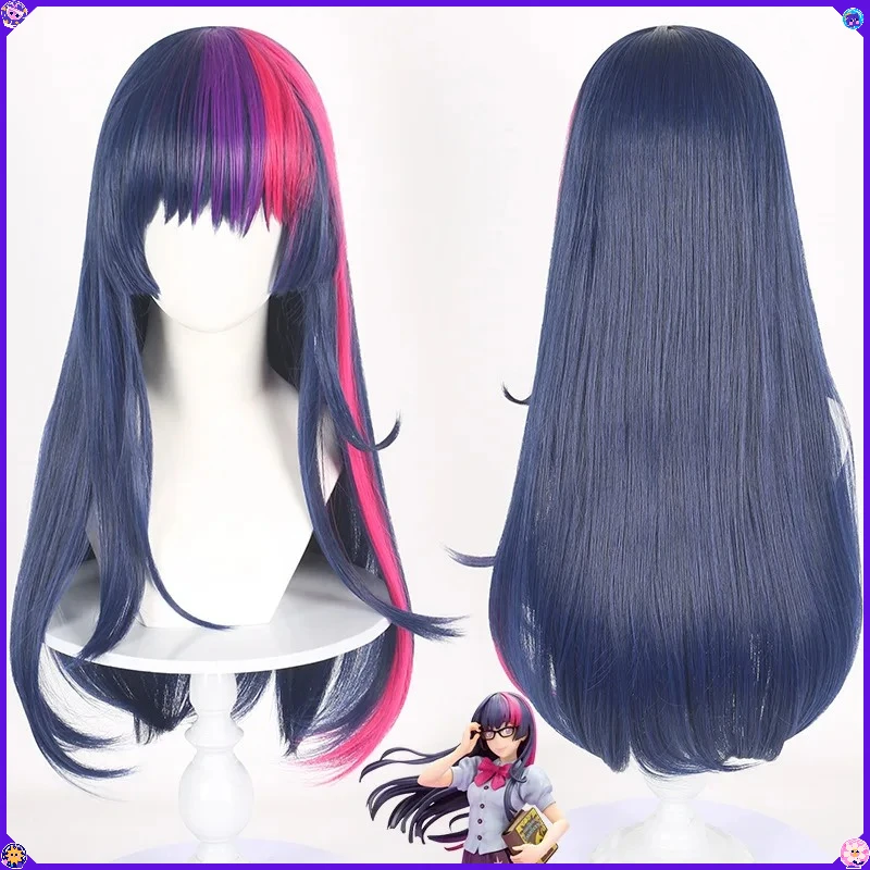 Long Blue Curly Synthetic Lace Front Wig Heat Resistant Fiber Mi-ku Inspired Cosplay Party Costume Daily Wear Natural Hairline