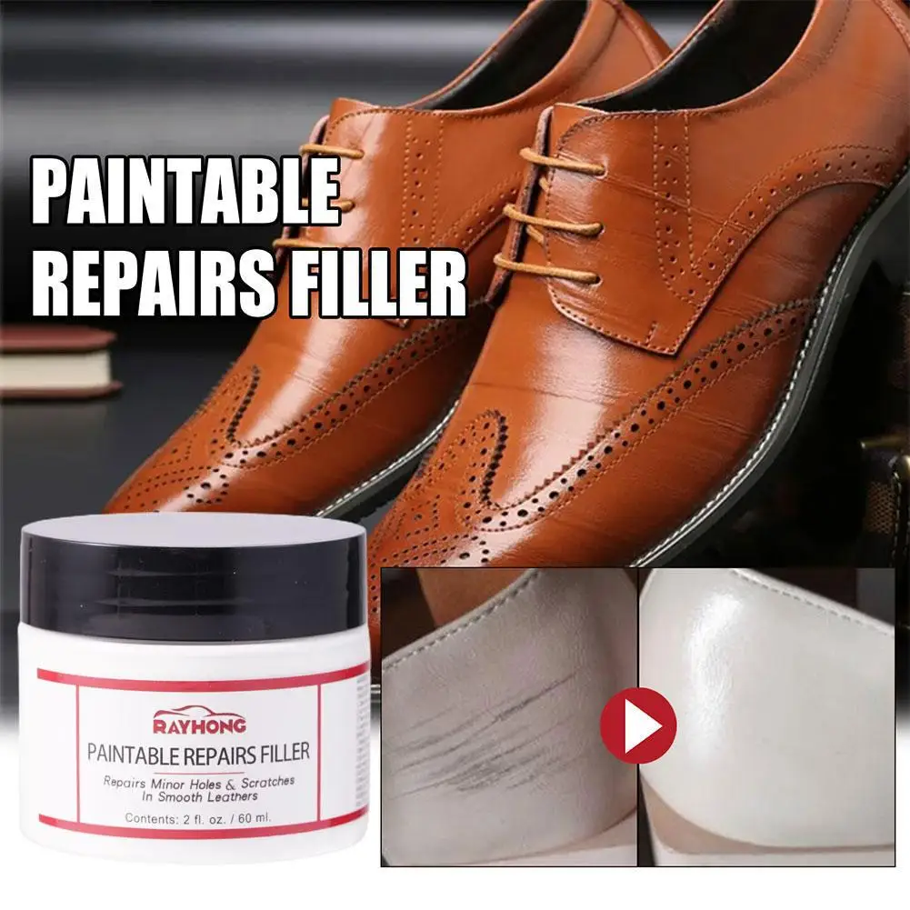 60ml Car Home Leather Filler Repair Cream Leather Filling Paste Tears, Refurbishing Holes Crack Leather Restoration Filler G3J2