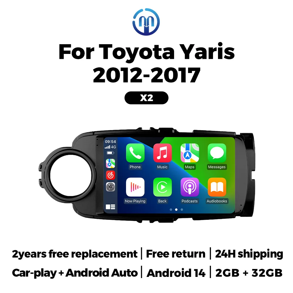 MEKEDE autoradio voor Toyota Yaris 2012 2013 2014 2015 2016 2017 Android 14 Carplay GPS centraal multimediasysteem slimme auto audiosysteem