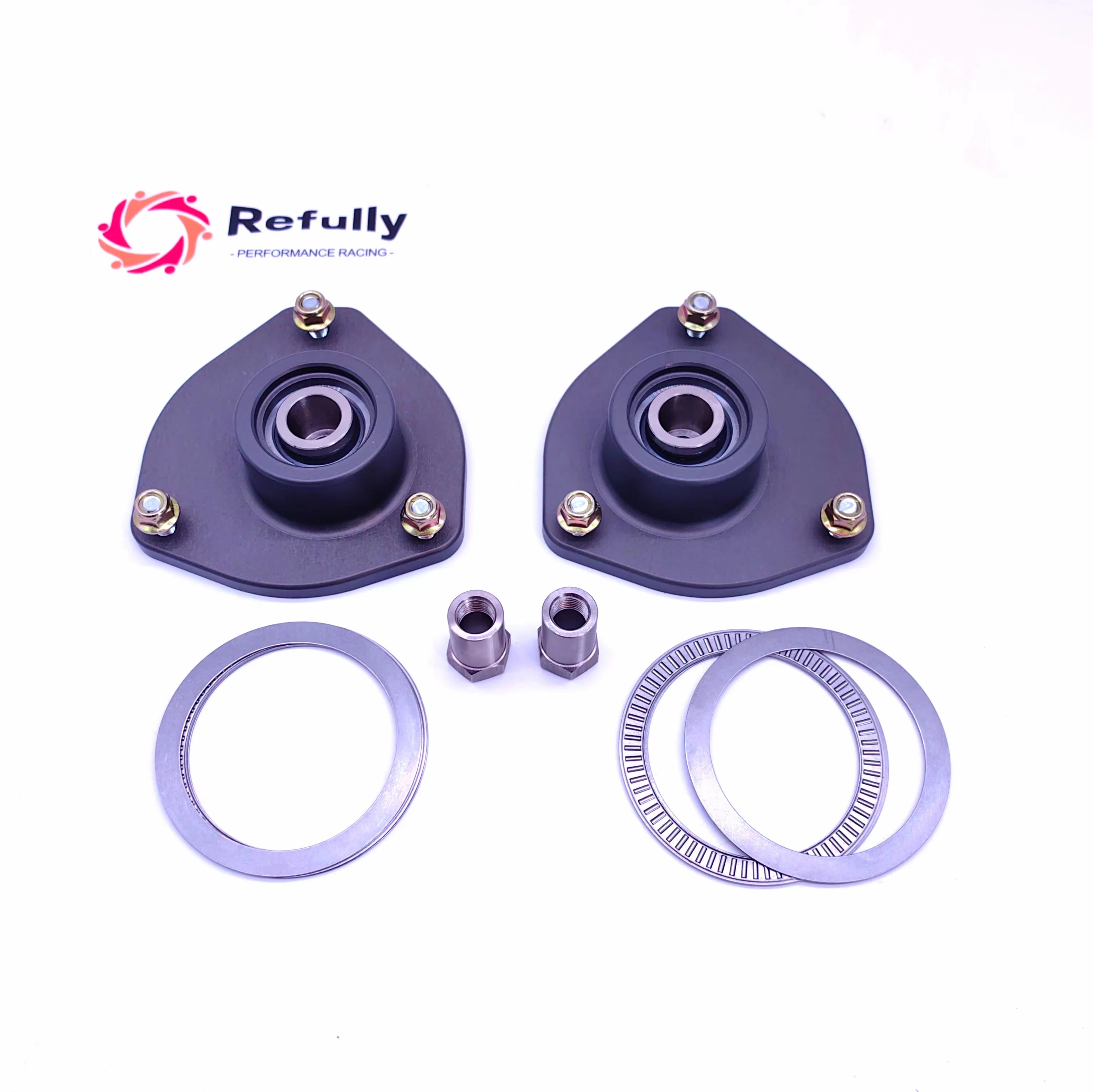 Offset Camber Plates Monoball Suspension Bearings Shock Mount Kit For Porsche 986, 987, and 981 Boxster/Cayman