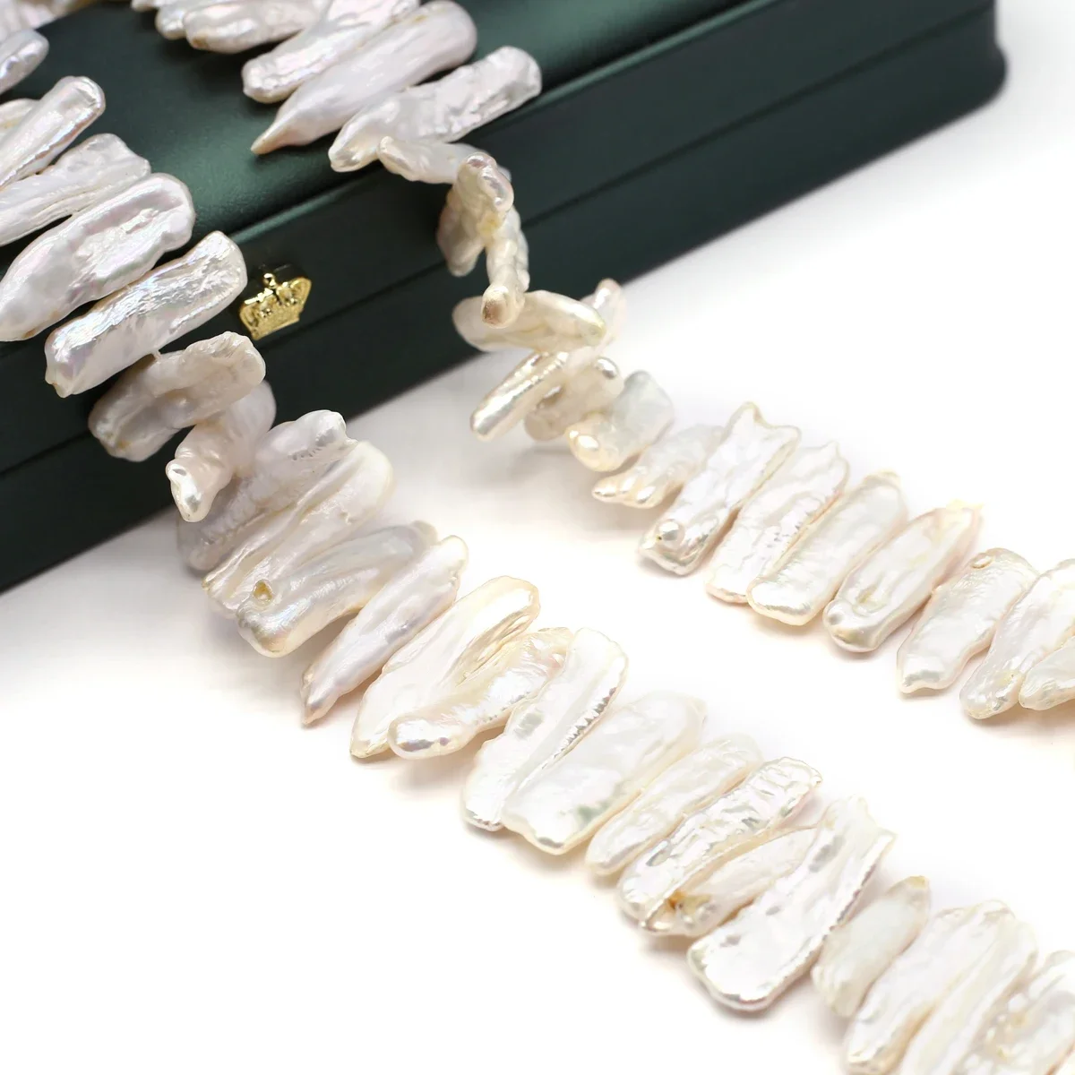 AAAA Naturalne Perły Słodkowodne Nieregularne Barokowe Perły Luźne Koraliki Dystansowe do Tworzenia Biżuterii DIY Naszyjnik Bransoletka 33x7mm — 2