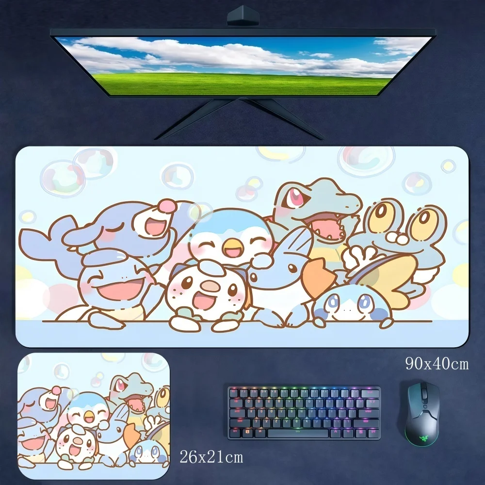Large Size Keyboard Mouse Pad Delicate Locking Edge Non-slip and Dirt-resistant Cartoon Anime Pokémon Non-slip Rubber Mouse Pad