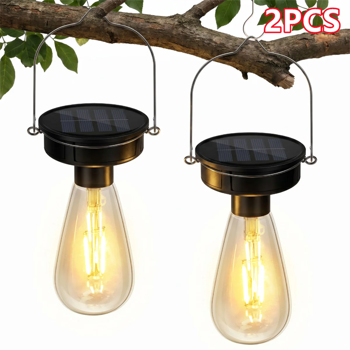 2Pcs 3.23 Inch Solar Light Replacement Top for Outdoor Hanging Lanterns Waterproof Solar Panel Lid Parts for Garden Yard Lamp