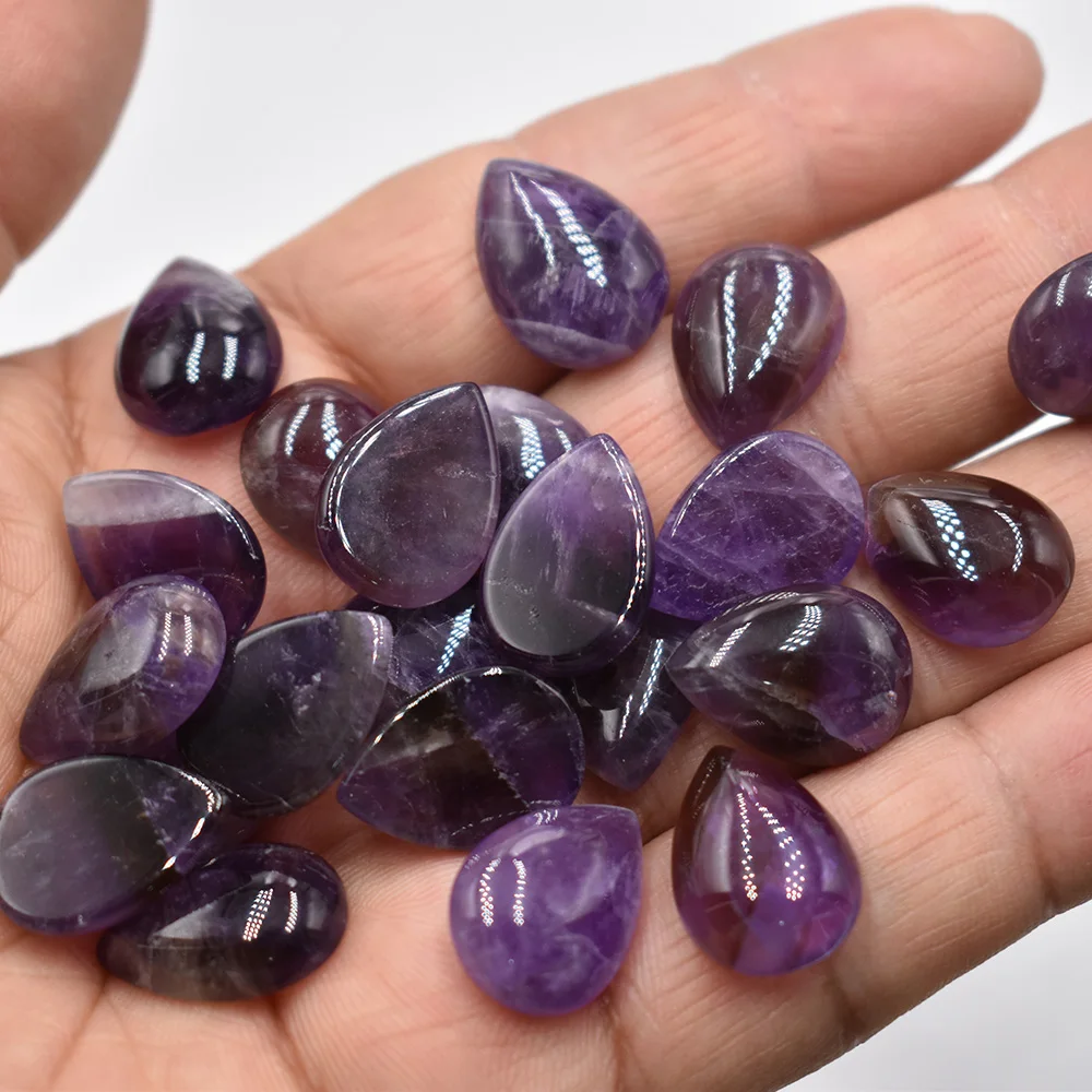 Großhandel 50 Stück/Lot verschiedene Naturstein-Cabochon-Perlen in Tropfenform 13x18mm für DIY-Schmuckzubehör Kostenloser Versand – Detail 7