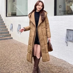 MENINA BONITA 2023 Winter Women Warm New Fashion Natural Goose Feather Down Jacket Luxury Loose Coat Hooded Detachable Outerwear