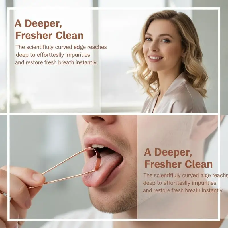 Tongue Scraper Cleaner Metal Cleaning Scraper for Men/Women Tongue Toothbrush
