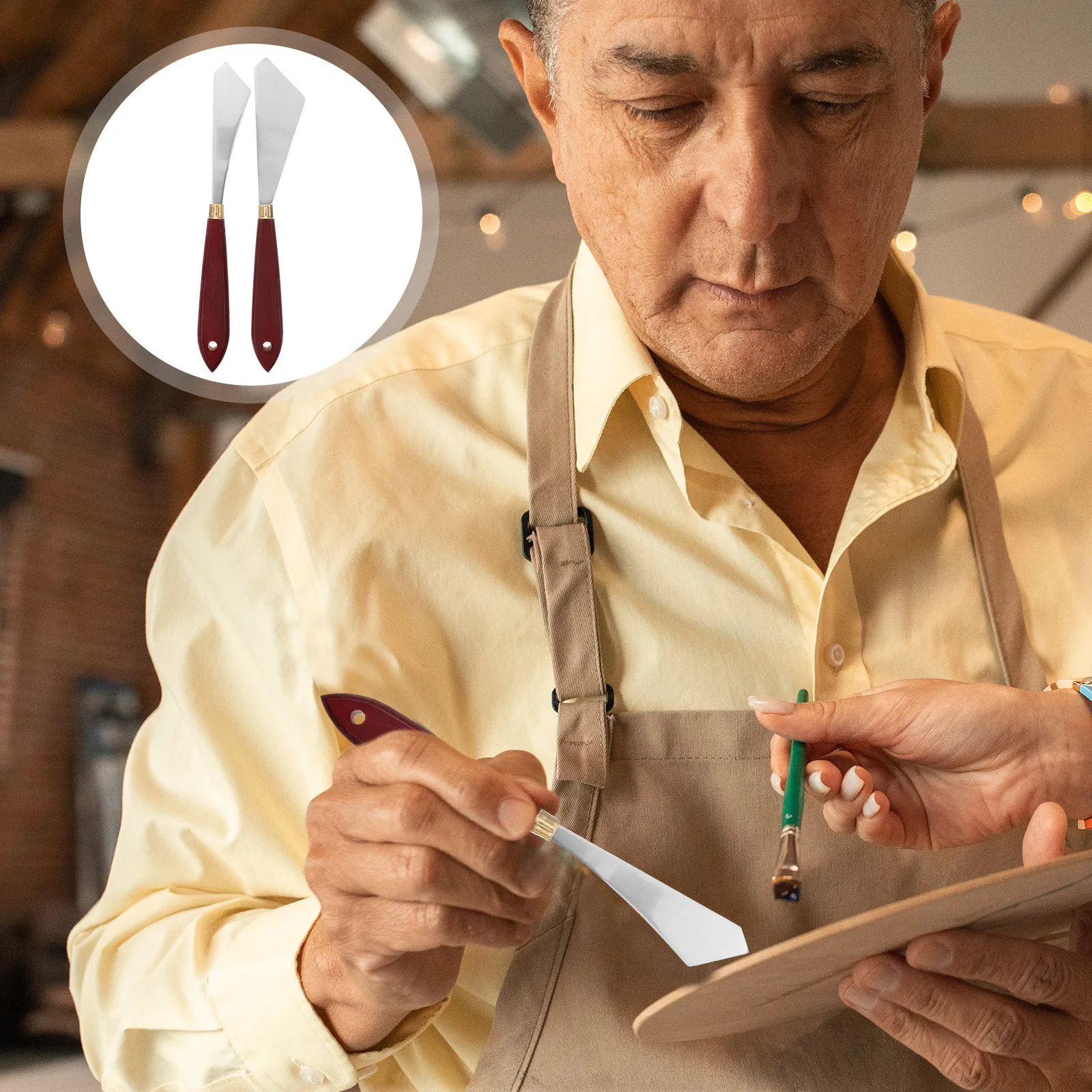 

6 Pcs Painting Mixing Tool Artist Tools Metal Oil Equipment Spatula for Canvas Decorative Artistic Stick Scraper