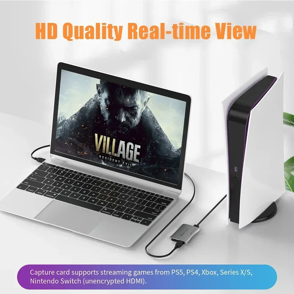 1080P 60fps Video Capture USB3.0 HDMI-compatible Capture Board Streaming for PS5 4 Nintendo Switch Laptop PC placa de captura