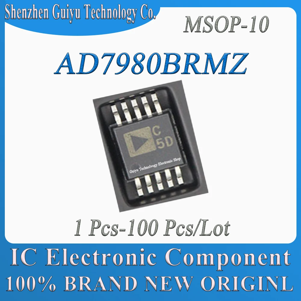 1Pcs-100Pcs/Lot AD7980BRMZ AD7980BRM AD7980BR  AD7980B AD7980 AD C5D MSOP-10 IC Chip